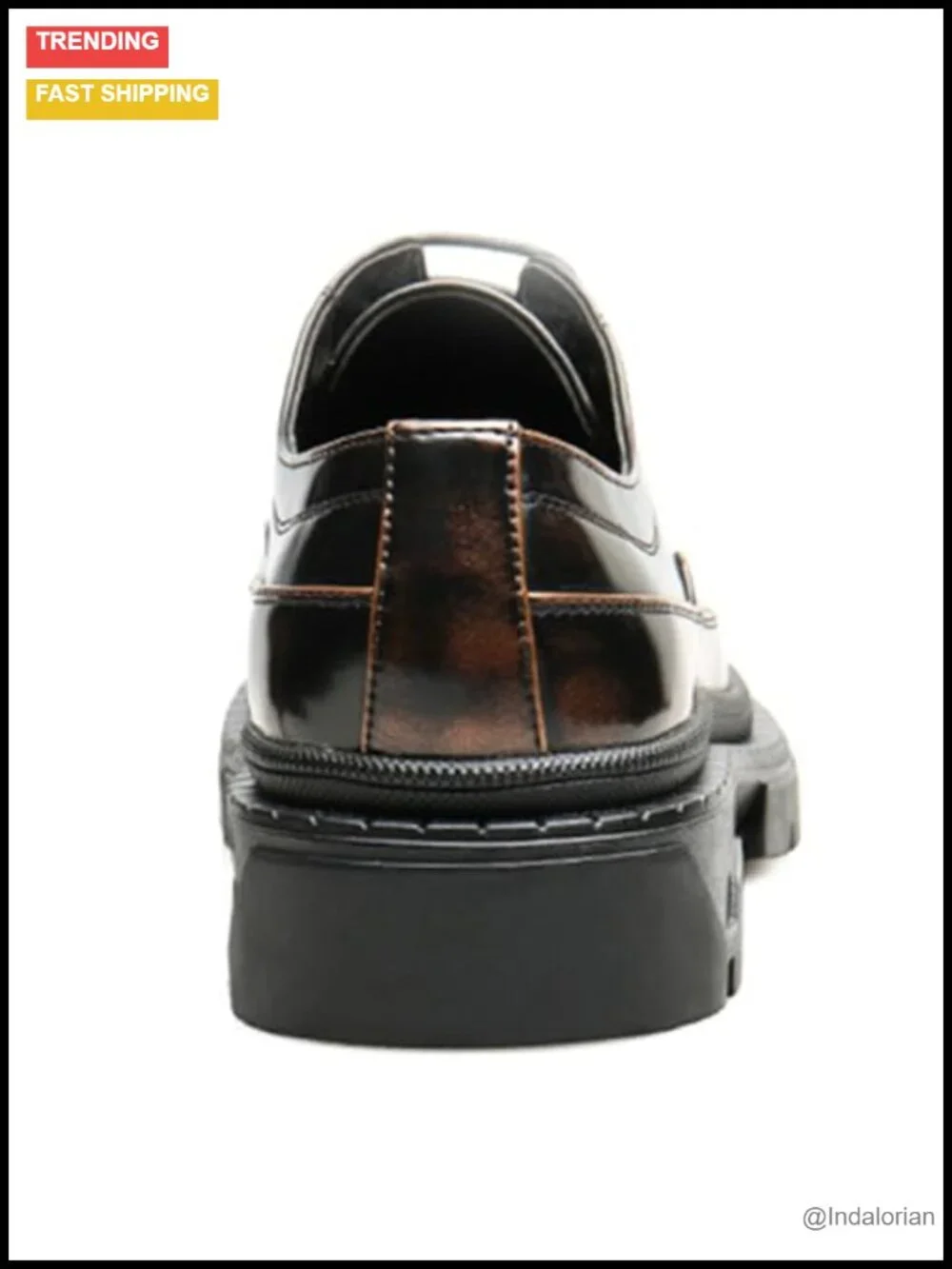 Mens Platform Wingtip Oxfords Lug Sole Round Toe Brogues Faux Leather Lace Up